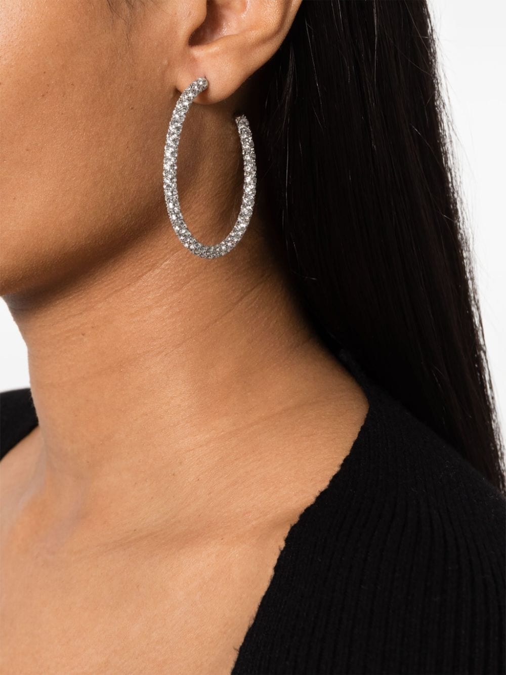 Amina Muaddi mini Cameron crystal-embellished hoop earrings - Gold