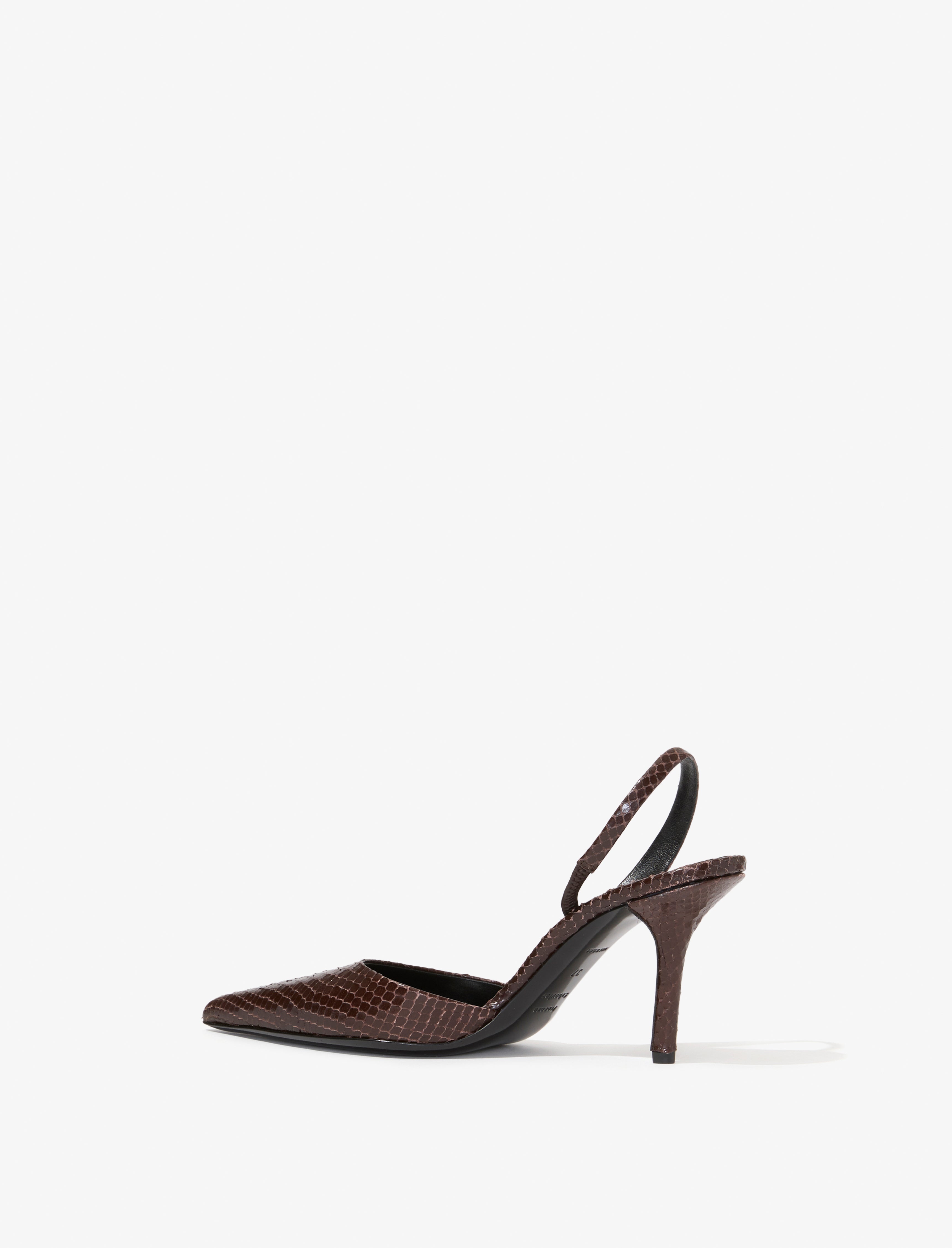 Slash Slingback Pumps in Embossed Python - 3