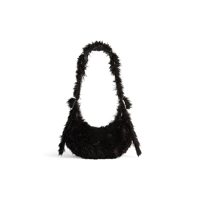 Women's Le Cagole Xs Shoulder Bag Fake Fur in Black 6