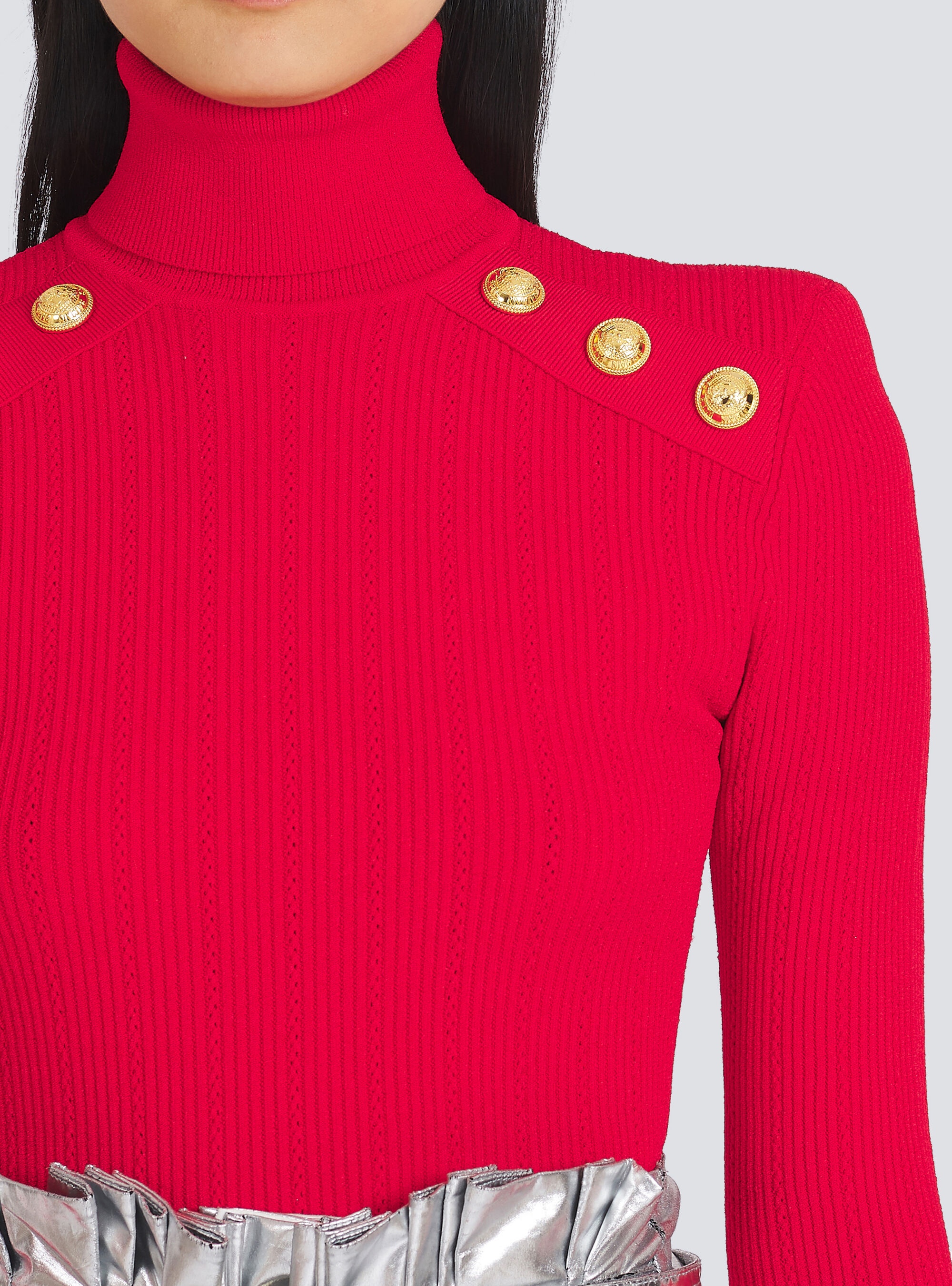 Knit sweater with gold-tone buttons - 6