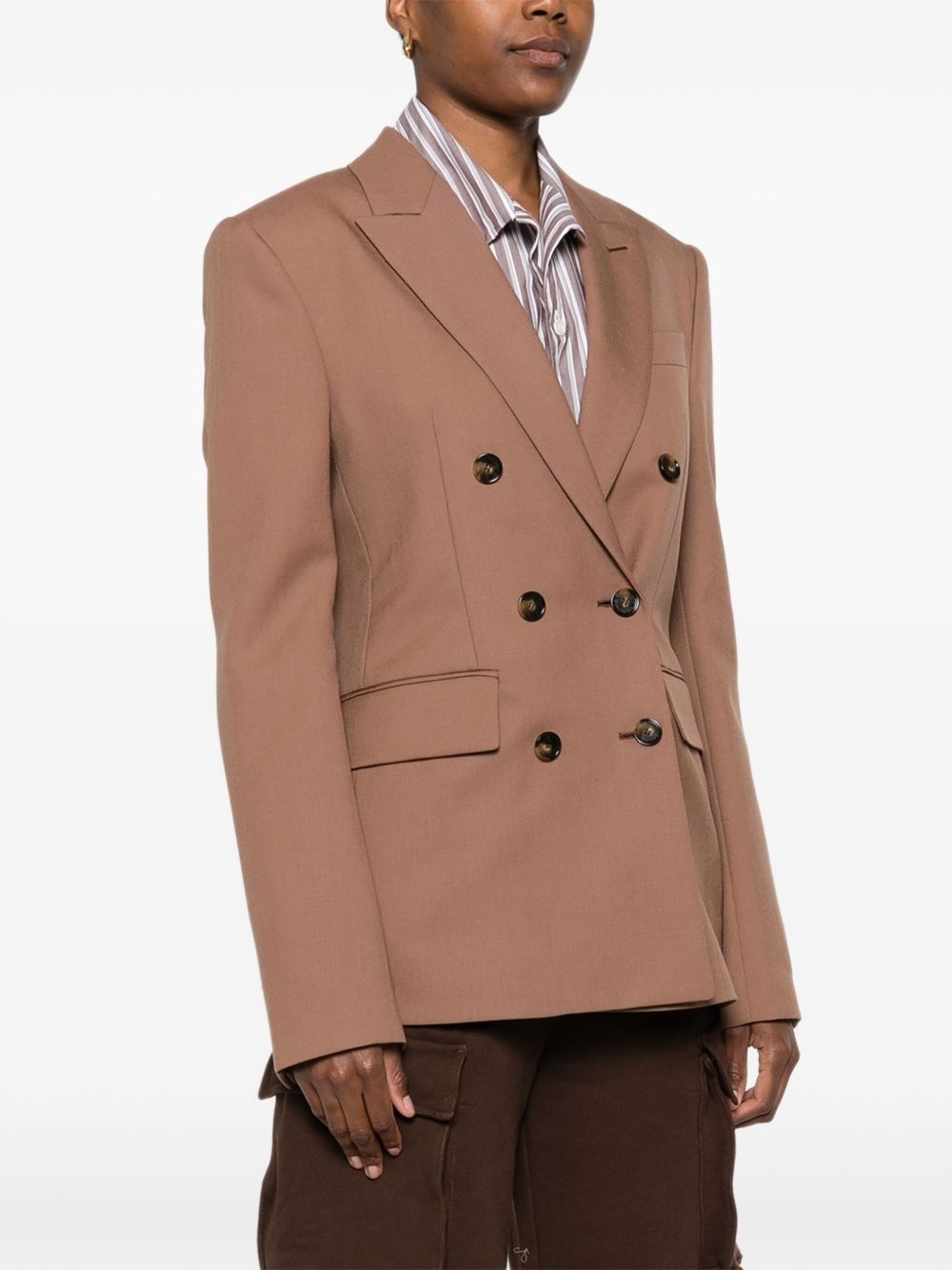 double-breasted wool blazer - 3