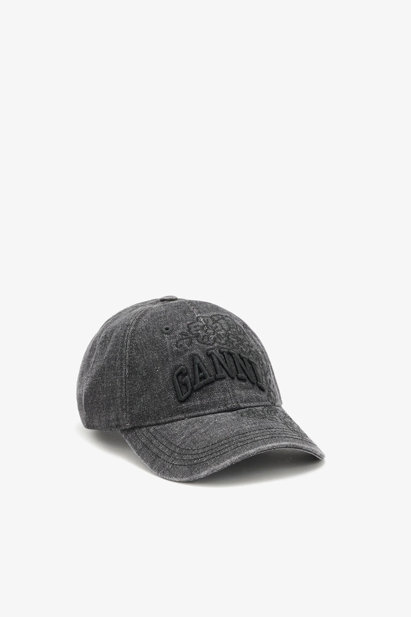 CAP IN EMBROIDERED DENIM - 1