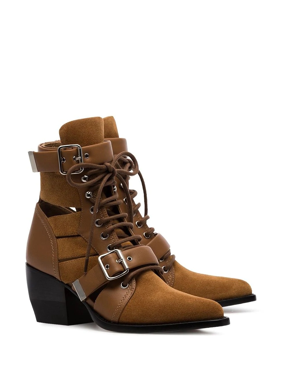 Rylee 60mm buckled suede boots - 2