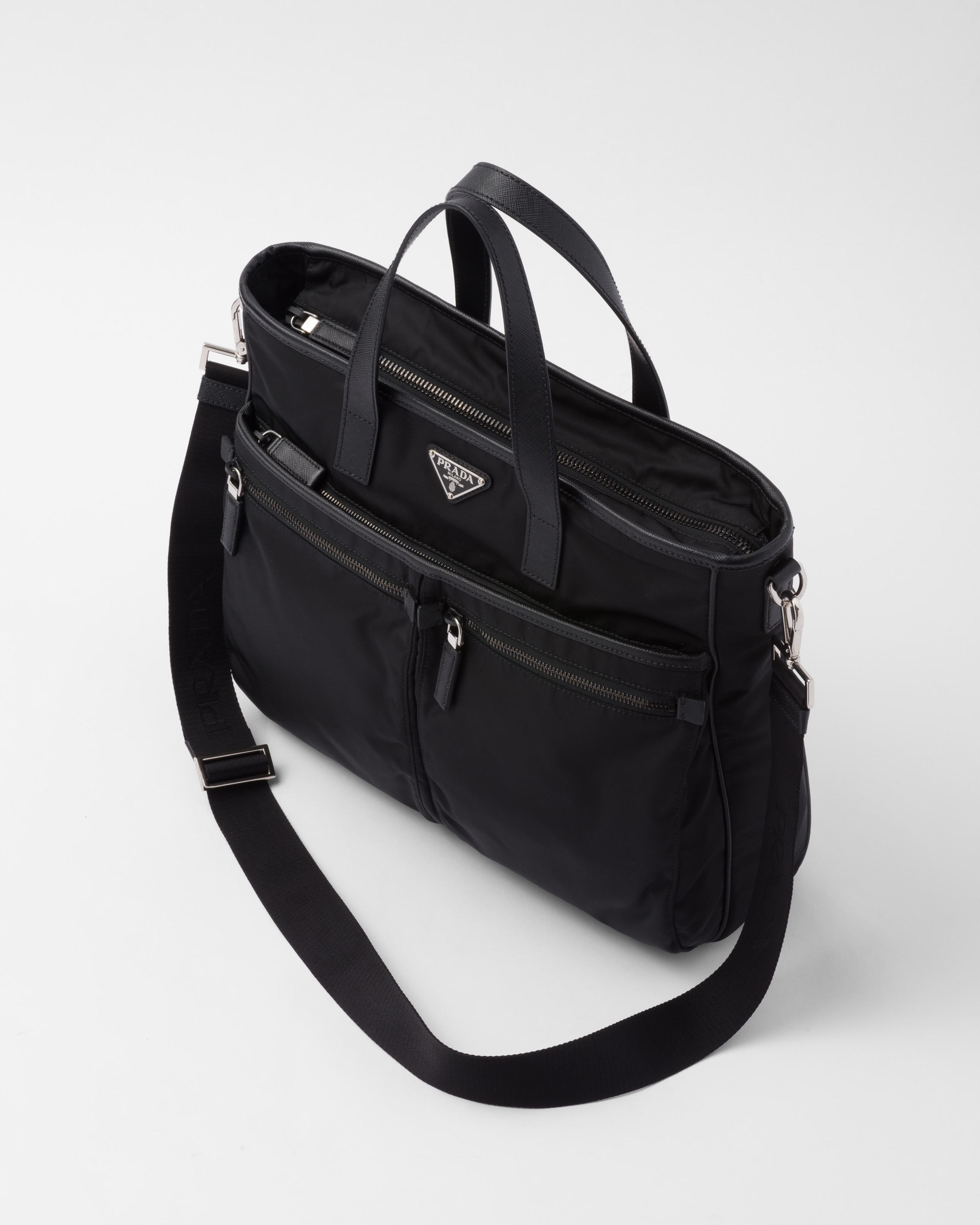 Re-Nylon and Saffiano leather tote bag - 3