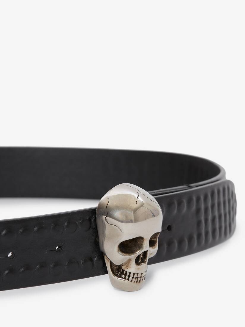 3d Skull Belt in Black - 3