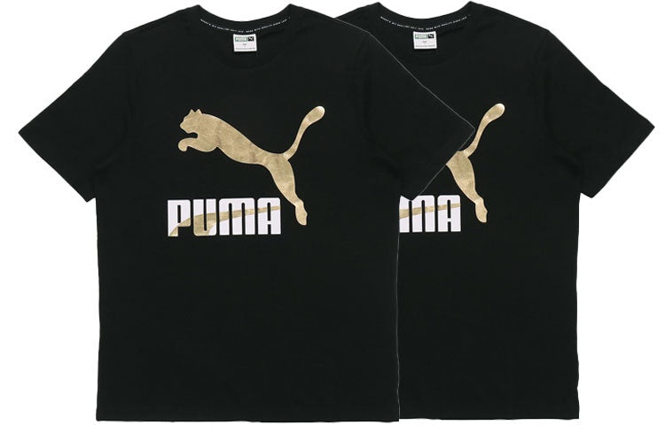 PUMA Classics Logo T-Shirt 'Black Gold' 532280-01 - 7