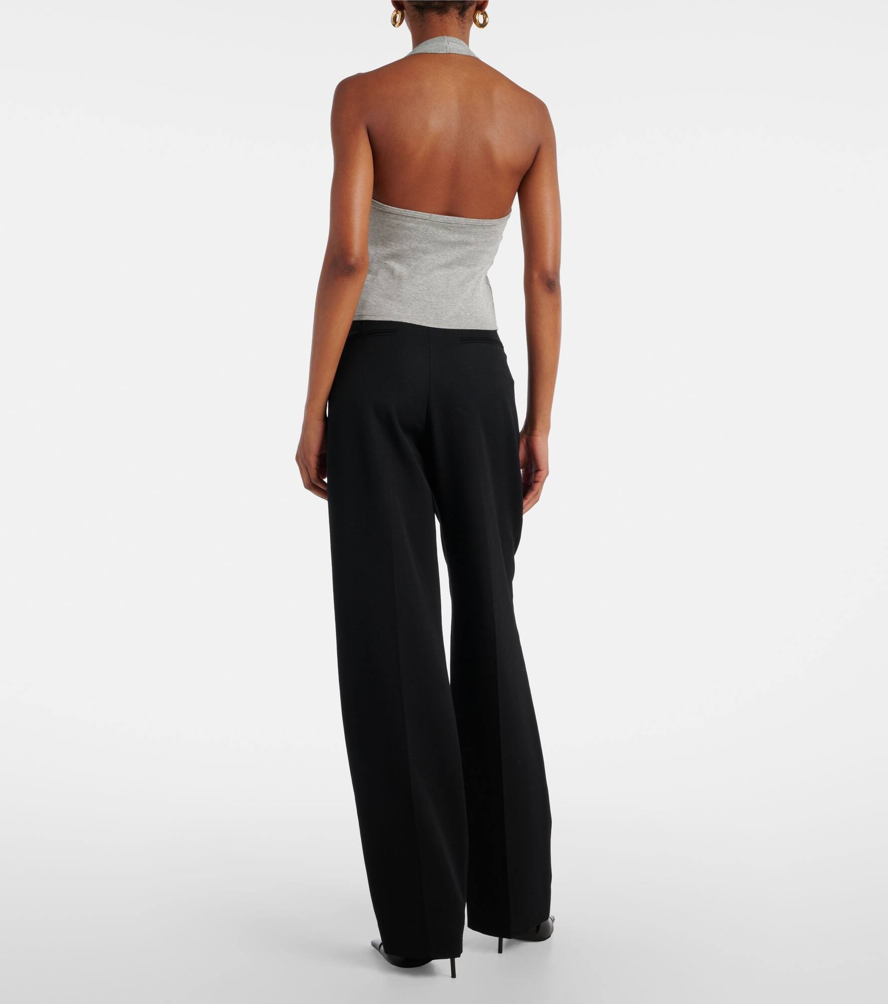 Britt halterneck cotton jersey top - 3