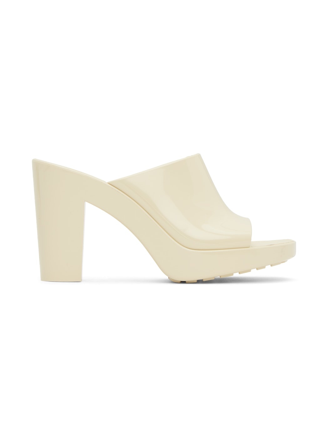 Beige Rubber Heeled Sandals - 1