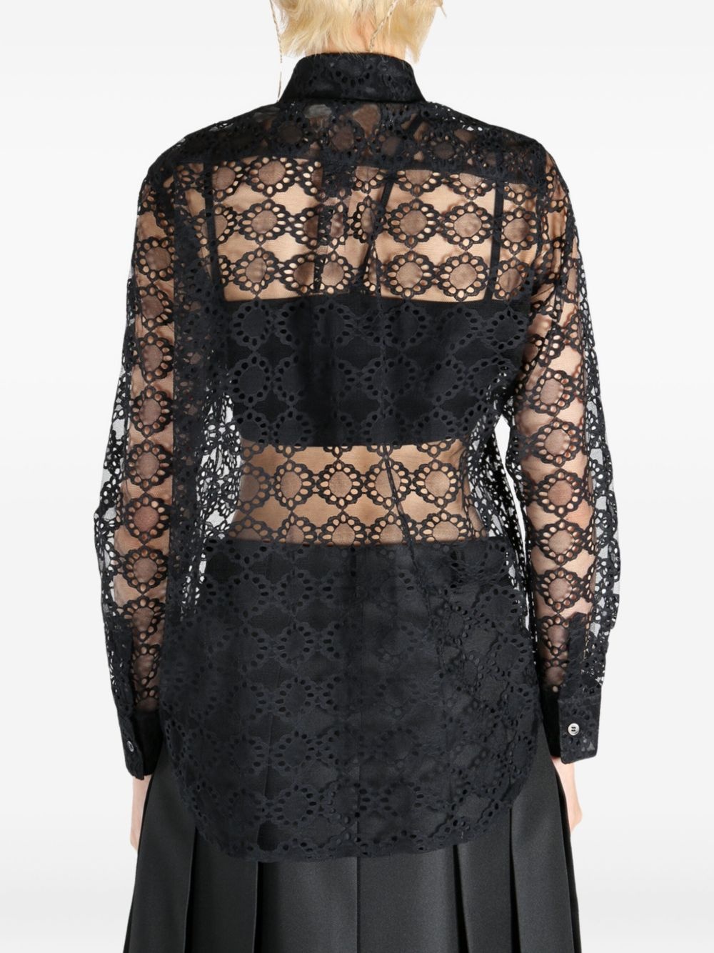 sheer lace shirt - 4