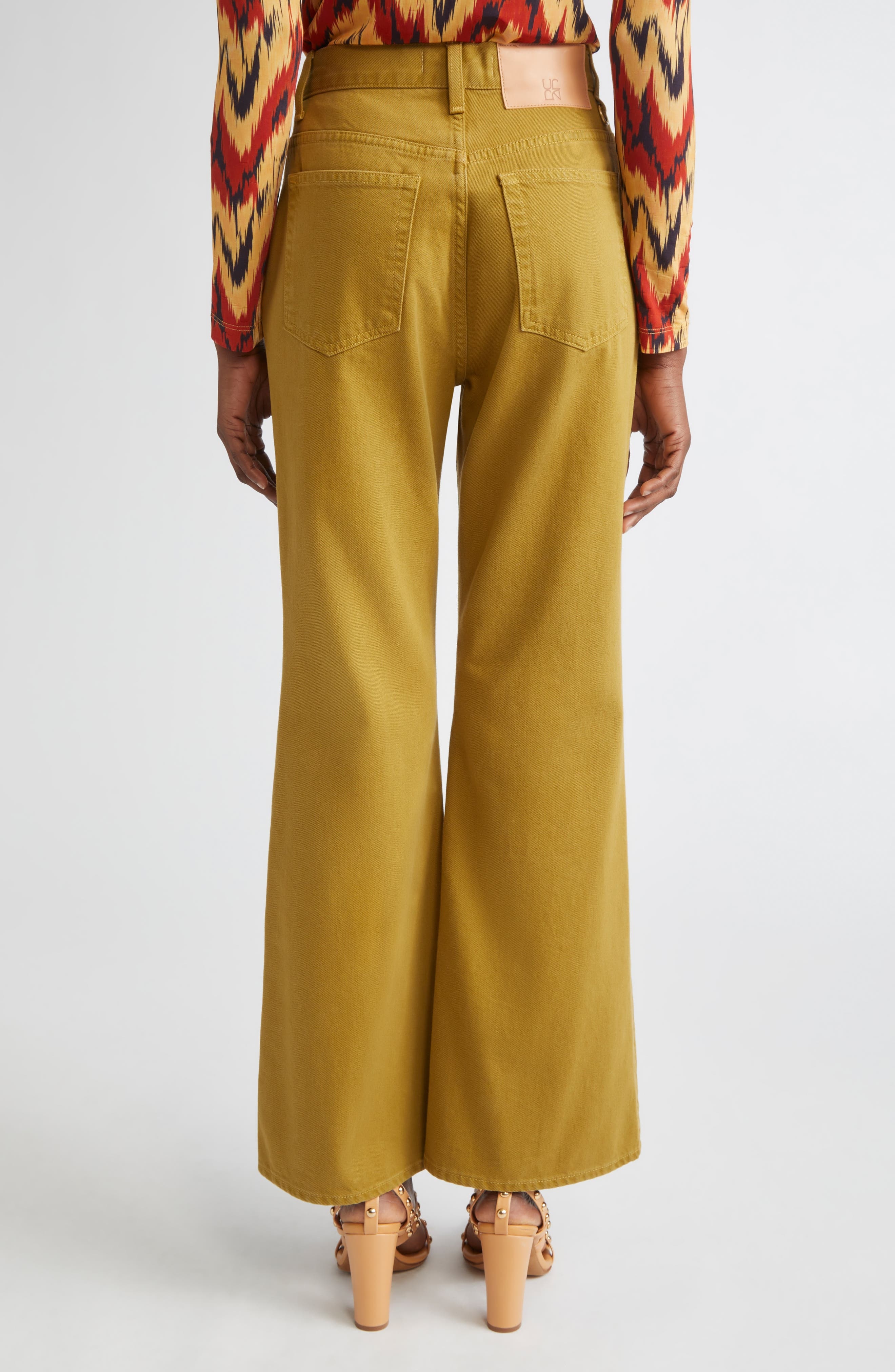 Ulla Johnson The Lou Button Fly Flare Jeans in Argan at Nordstrom - 3