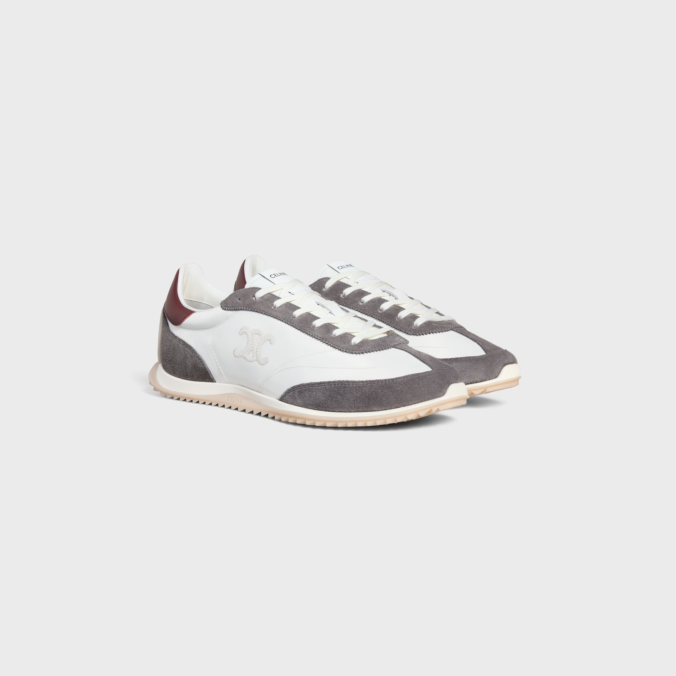 CELINE RACER LOW LACE-UP SNEAKER WITH TRIOMPHE IN NYLON, SUEDE CALFSKIN AND CALFSKIN - 2