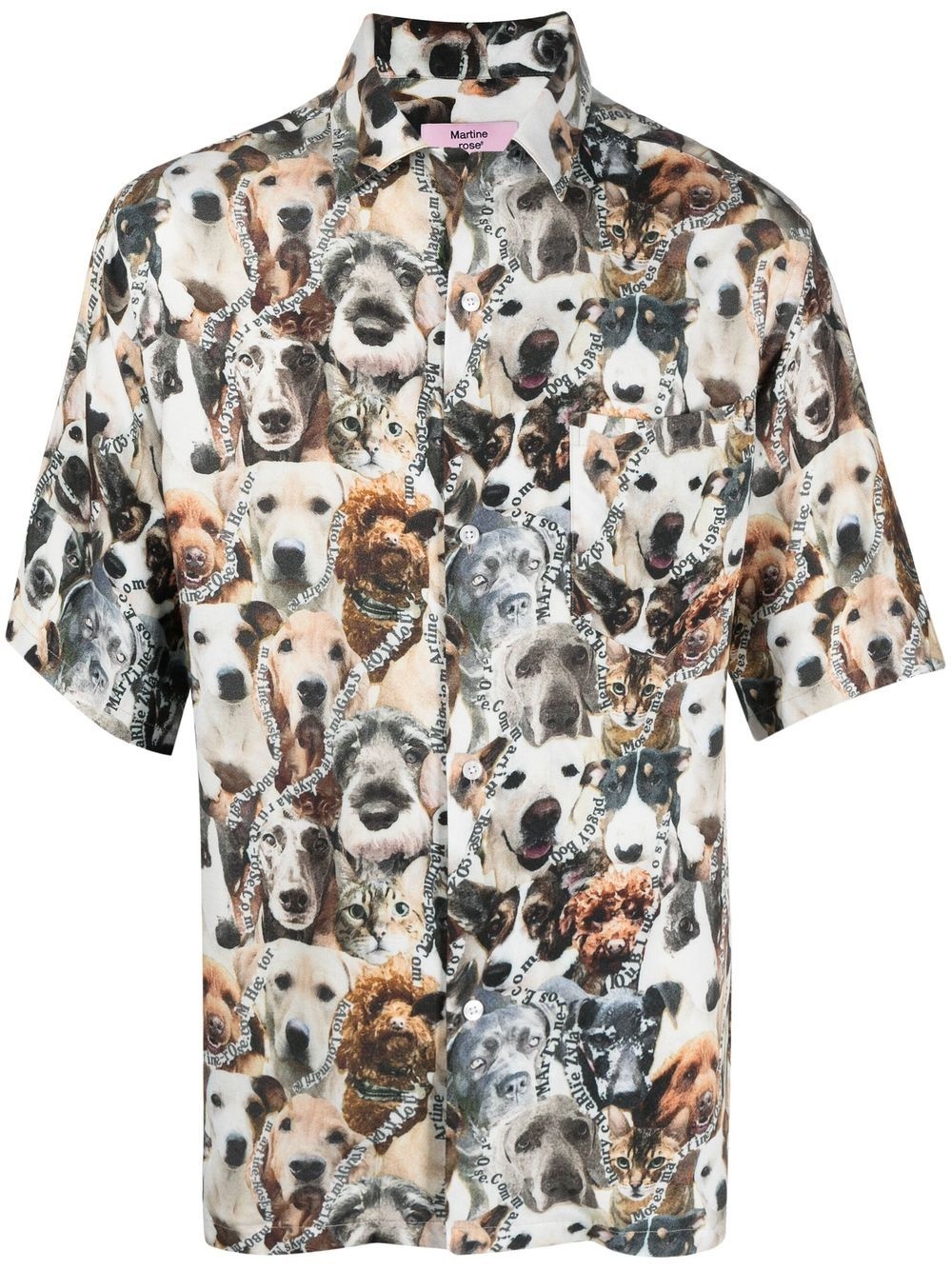 pet-print short-sleeved shirt - 1