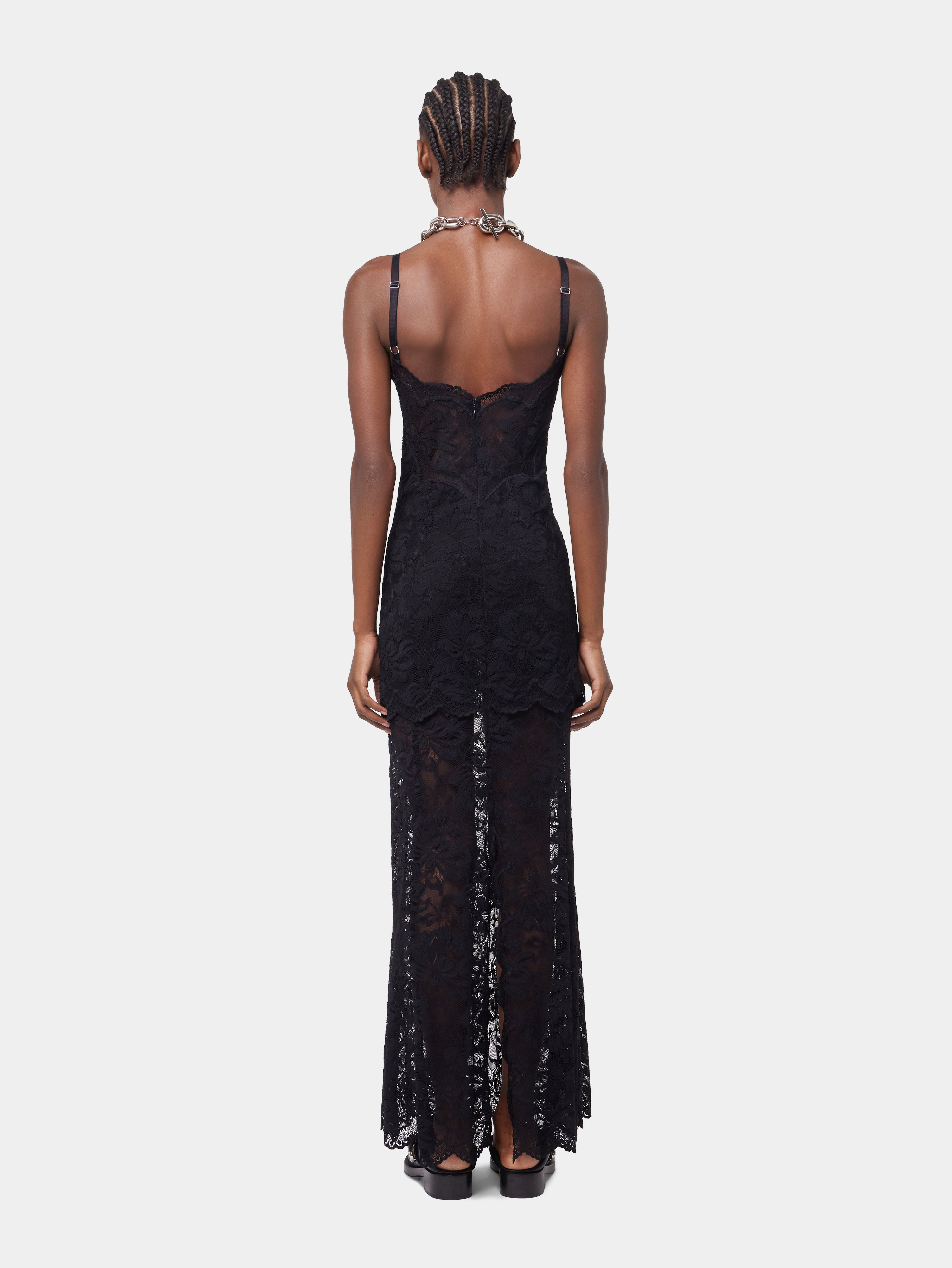 BLACK LONG DRESS IN LACE - 6