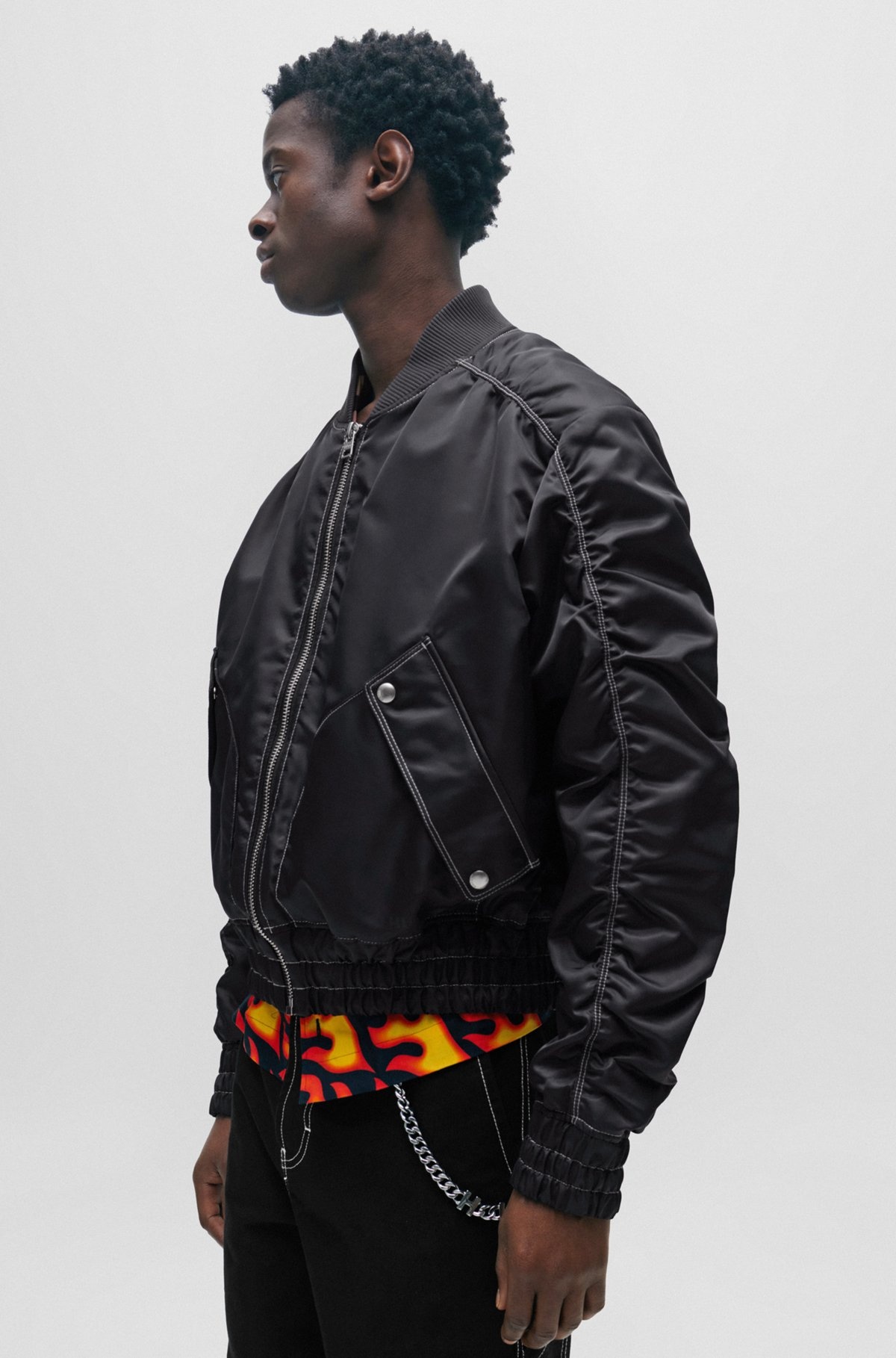 WATER-REPELLENT PADDED BOMBER JACKET WITH LOGO PRINT - 6