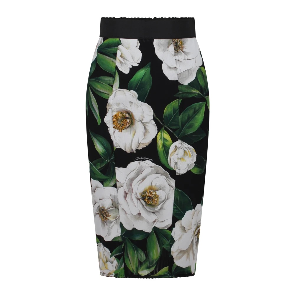 FLORAL-PRINT HIGH WAIST SKIRT - 1