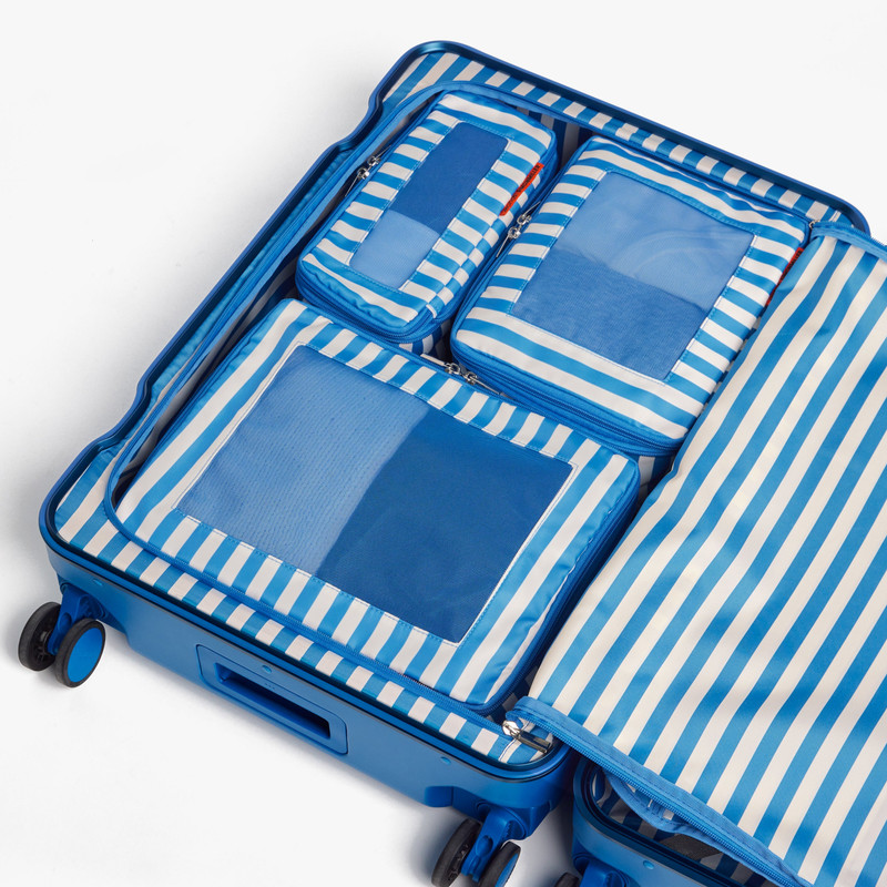Packing Cubes Set of 4 In Coastal Blue Stripe 3