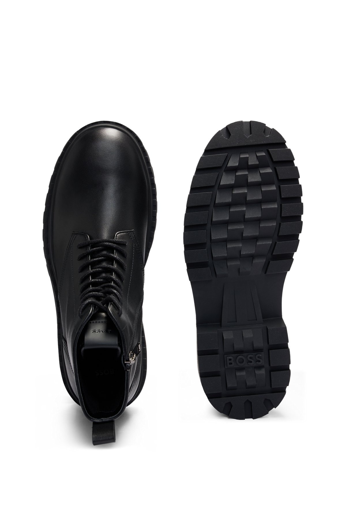 LEATHER LACE-UP BOOTS WITH RUBBER OUTSOLE - 4