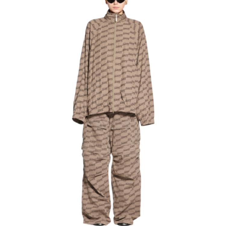 Balenciaga BB Monogram Tracksuit Jacket Regular Fit 'Beige Brown' 704495TML369378 - 3