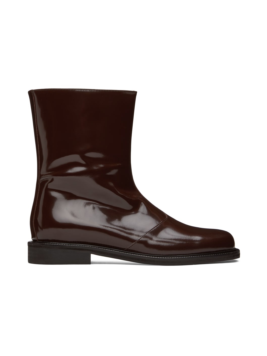 Brown Patent Leather Boots - 1