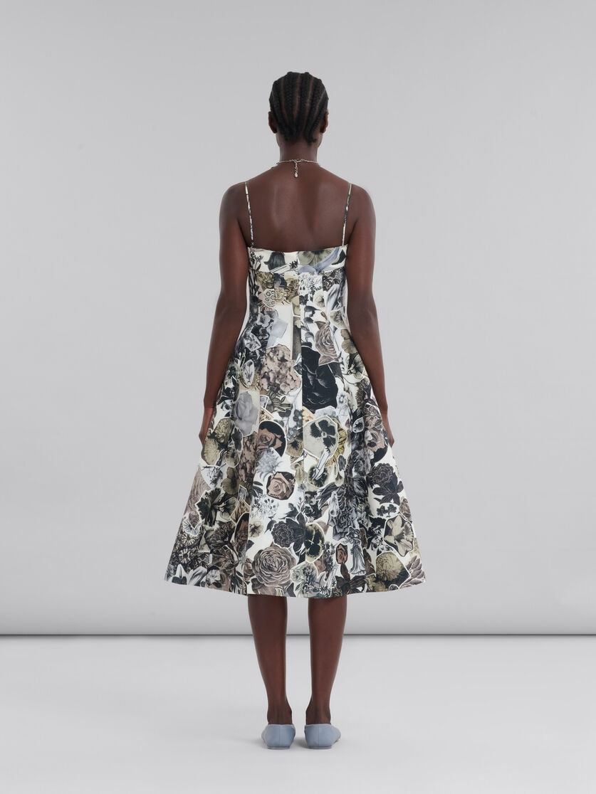 BLACK AND WHITE CADY BALLOON DRESS WITH NOCTURNAL PRINT - 3