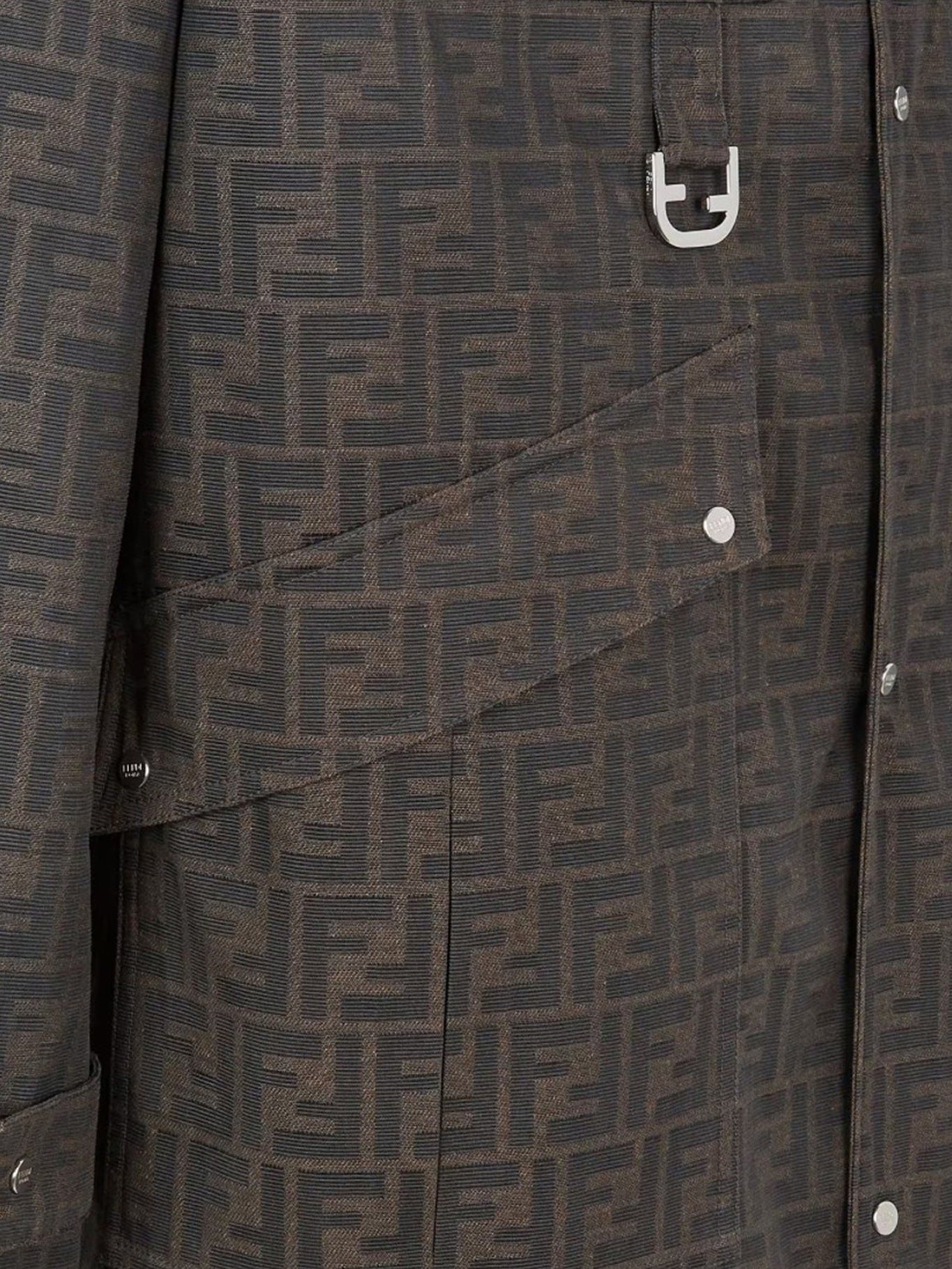 ジャケットその他 FENDI Jacquard FF waxed brown blouson FENDI BLOUSON IN BROWN WAXED FF JACQUARD | suitnegozi