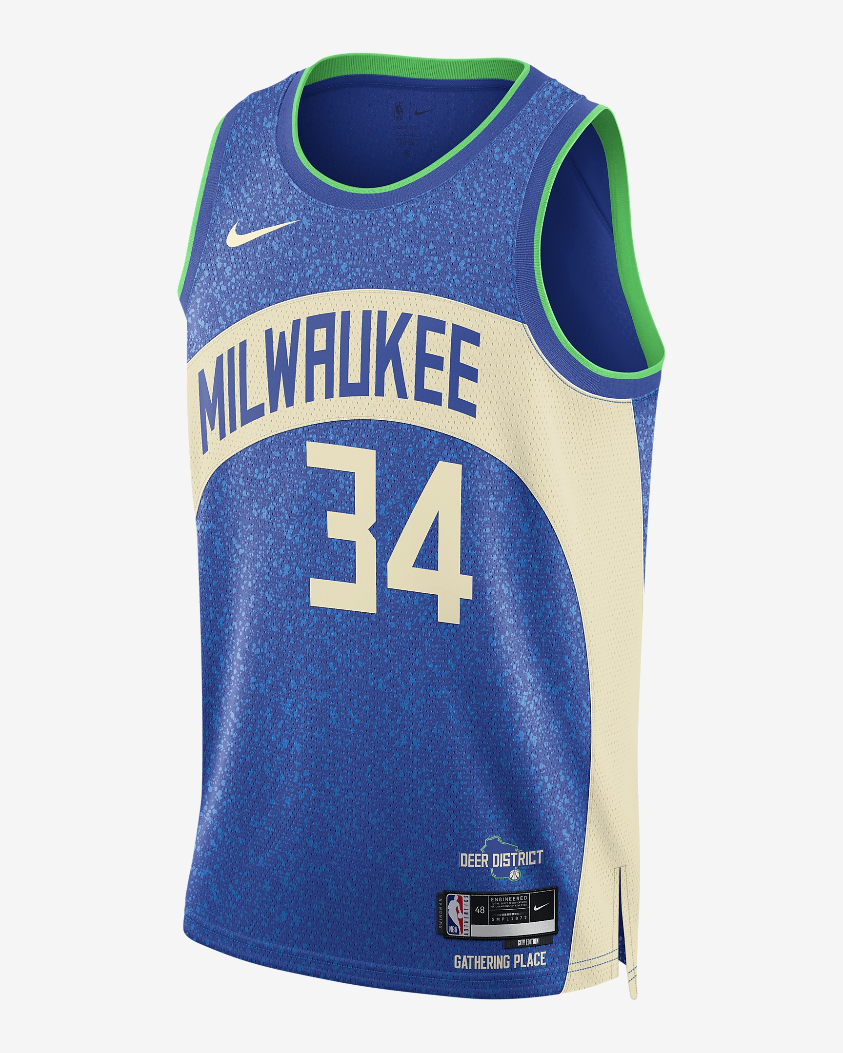 Giannis Antetokounmpo Milwaukee Bucks City Edition 2023/24 Nike Men's Dri-FIT NBA Swingman Jersey - 1