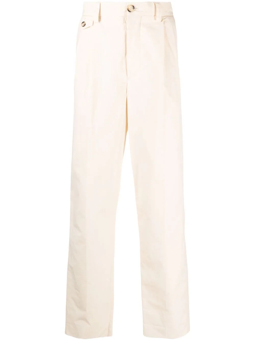 box pleat straight trousers - 1