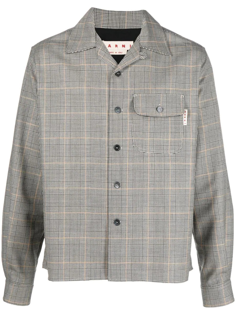 check-print long-sleeve shirt - 1