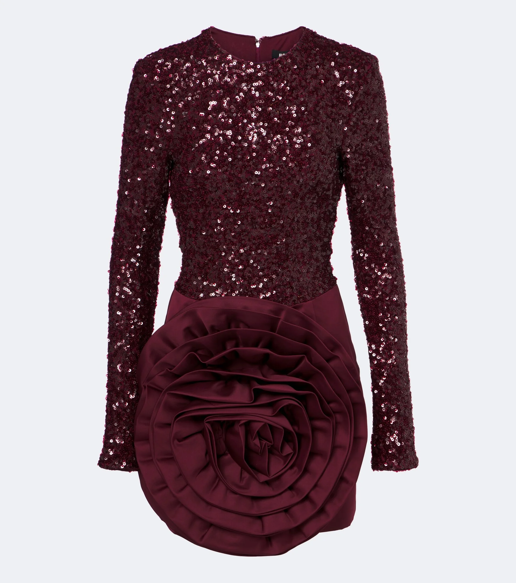 Floral-appliqué sequined minidress - 1
