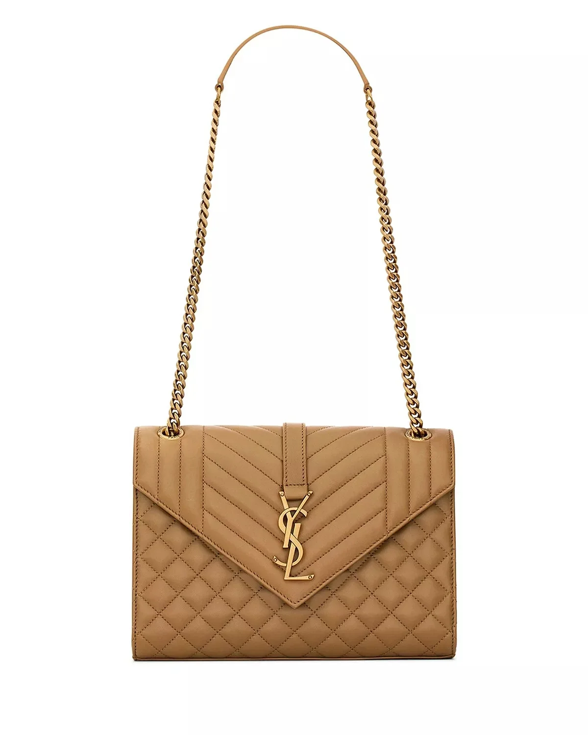 Envelope Medium Quilted Grain De Poudre Embossed Leather Crossbody - 1