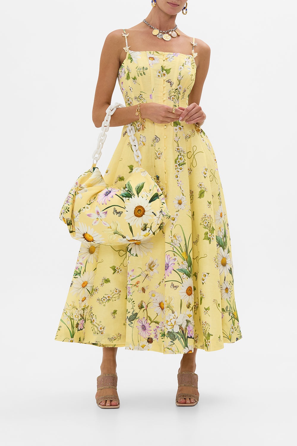 CORSET DRESS WITH LONG FLARED SKIRT - 7