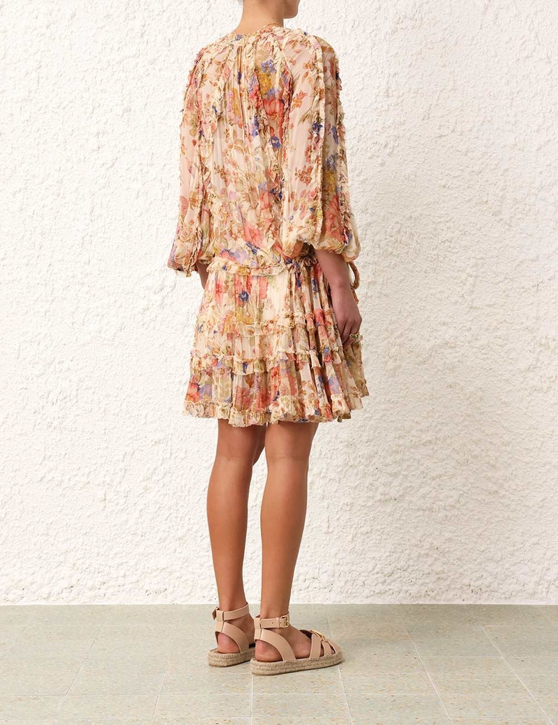 knee length dresses for ladies Lucy Pink Print Long Sleeve Mini Dress - US 16 main image 1