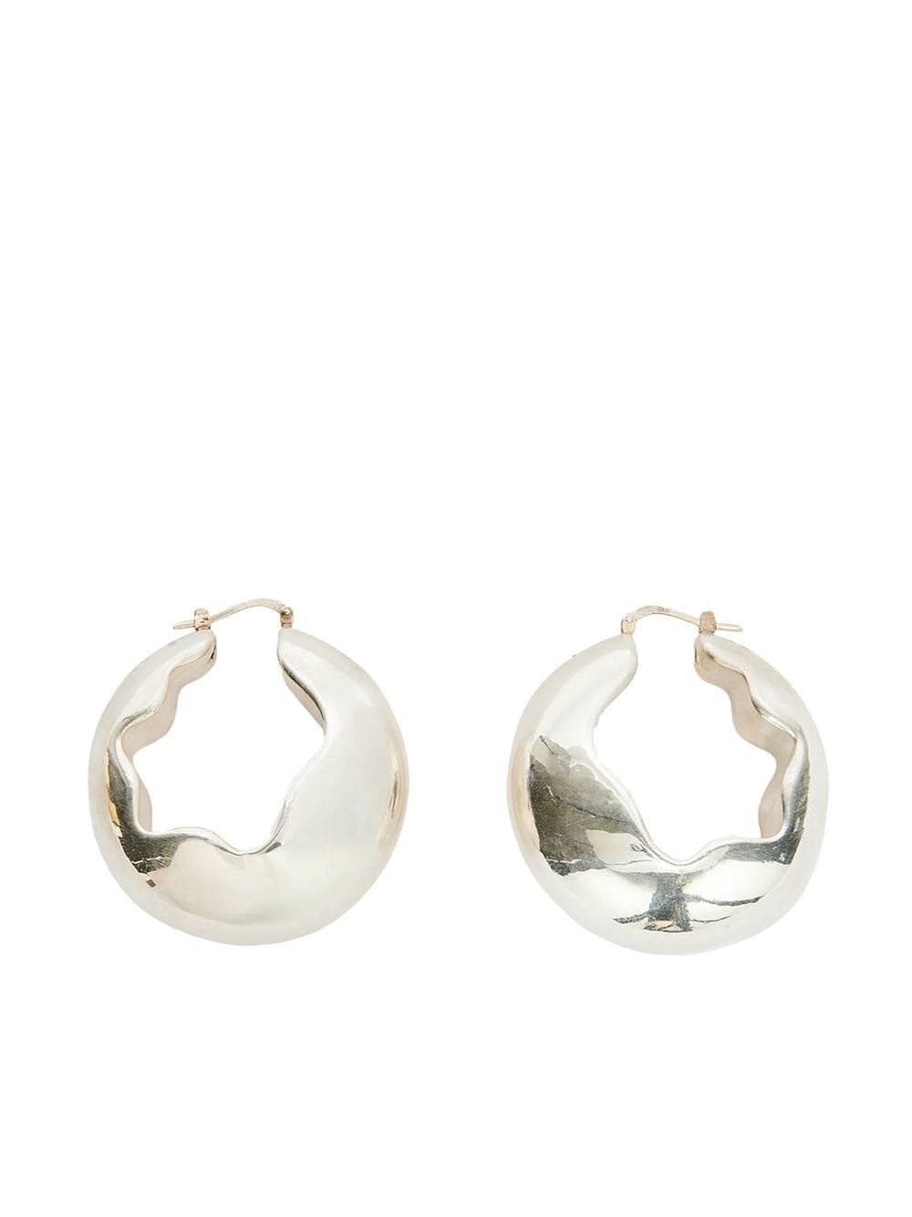 polished-effect hoop earrings - 1