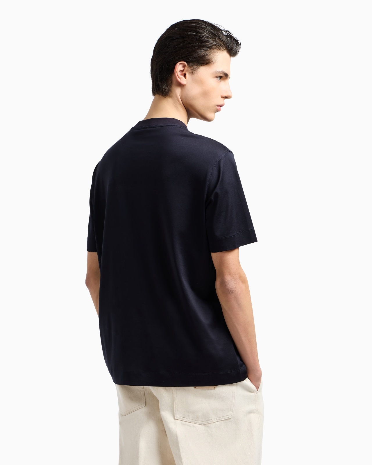 JERSEY-LYOCELL BLEND T-SHIRT WITH ASV LOGO EMBROIDERY - 3