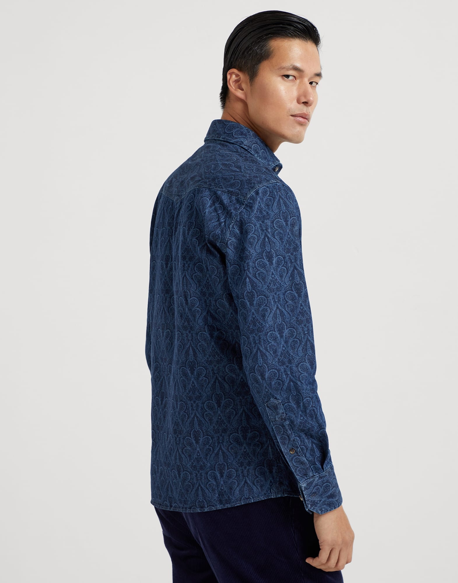 Paisley denim easy fit Western shirt - 2