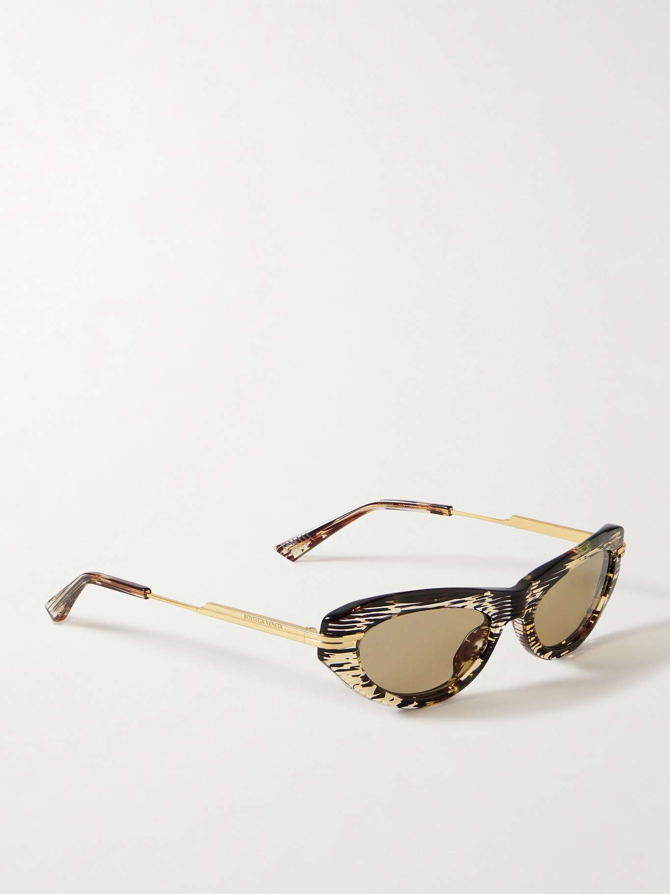 Cat-eye acetate and gold-tone sunglasses Tortoiseshell - 3