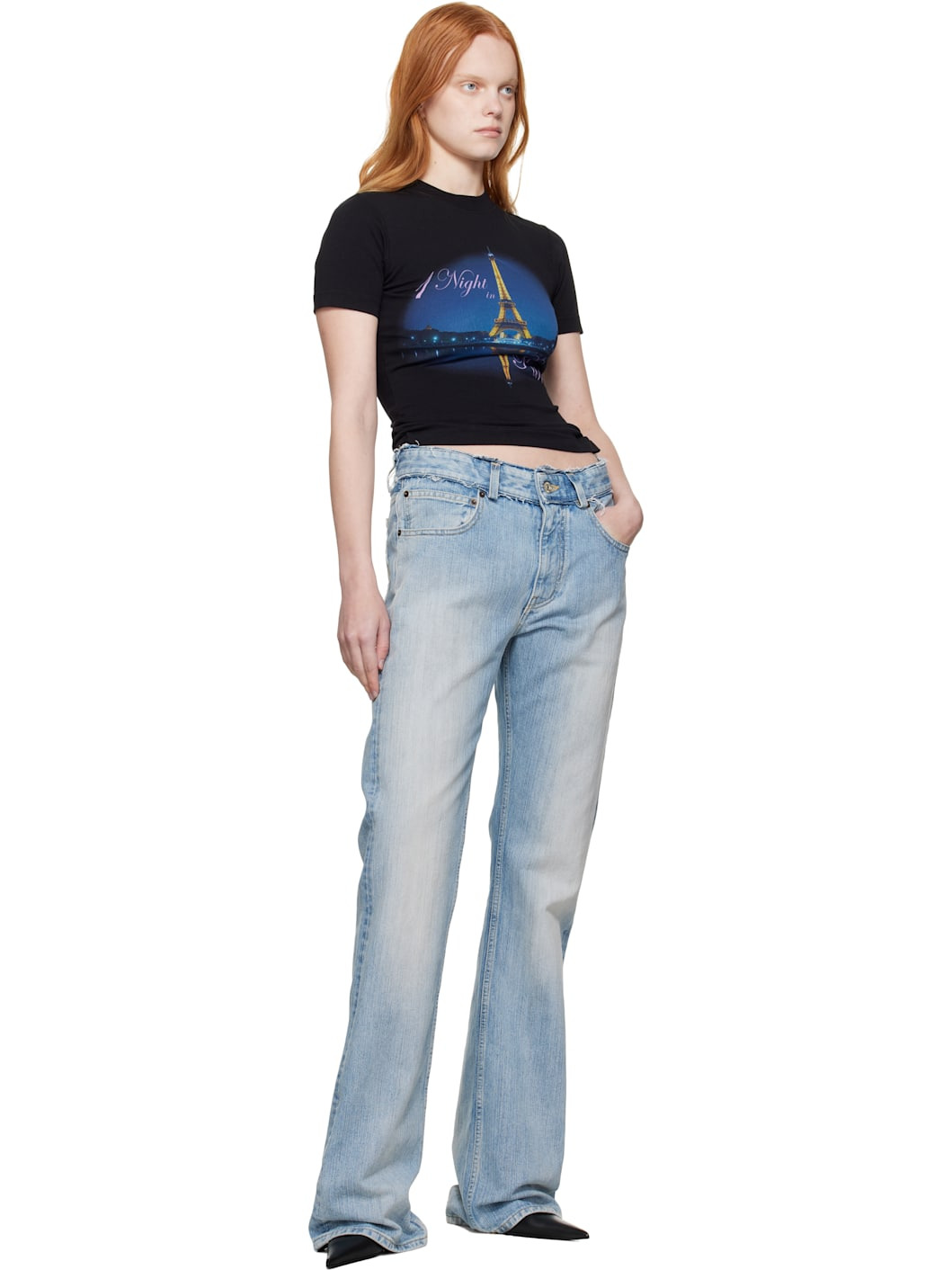 Black 'Night In Paris' Fitted T-shirt - 4