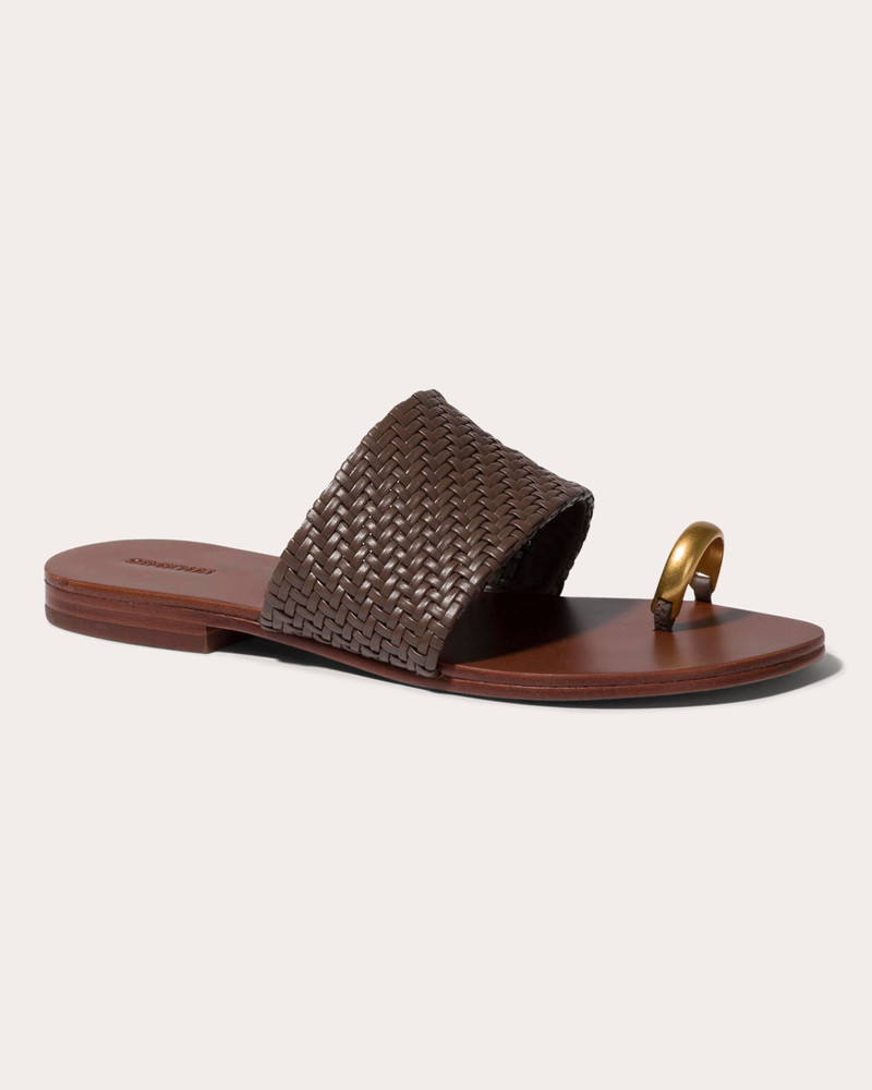 SIMKHAI Ariana Woven Faux-Leather Sandal outlook
