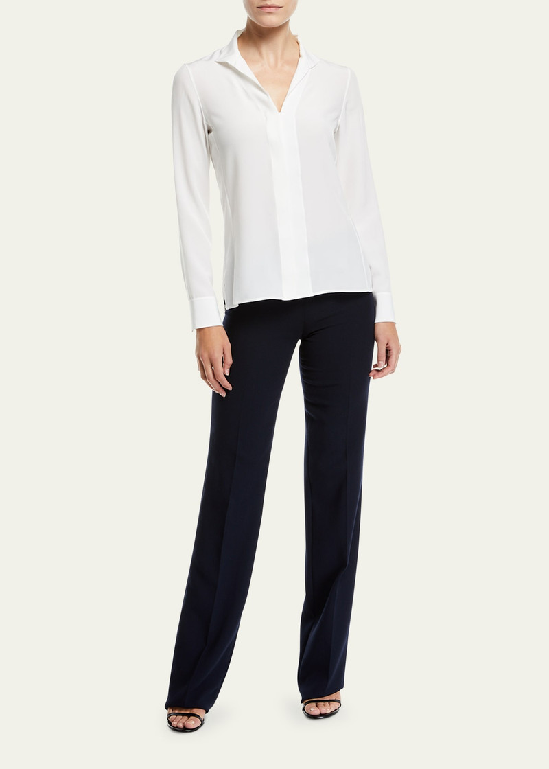 AKRIS Carole Straight-Leg Wool Double-Face Pants outlook