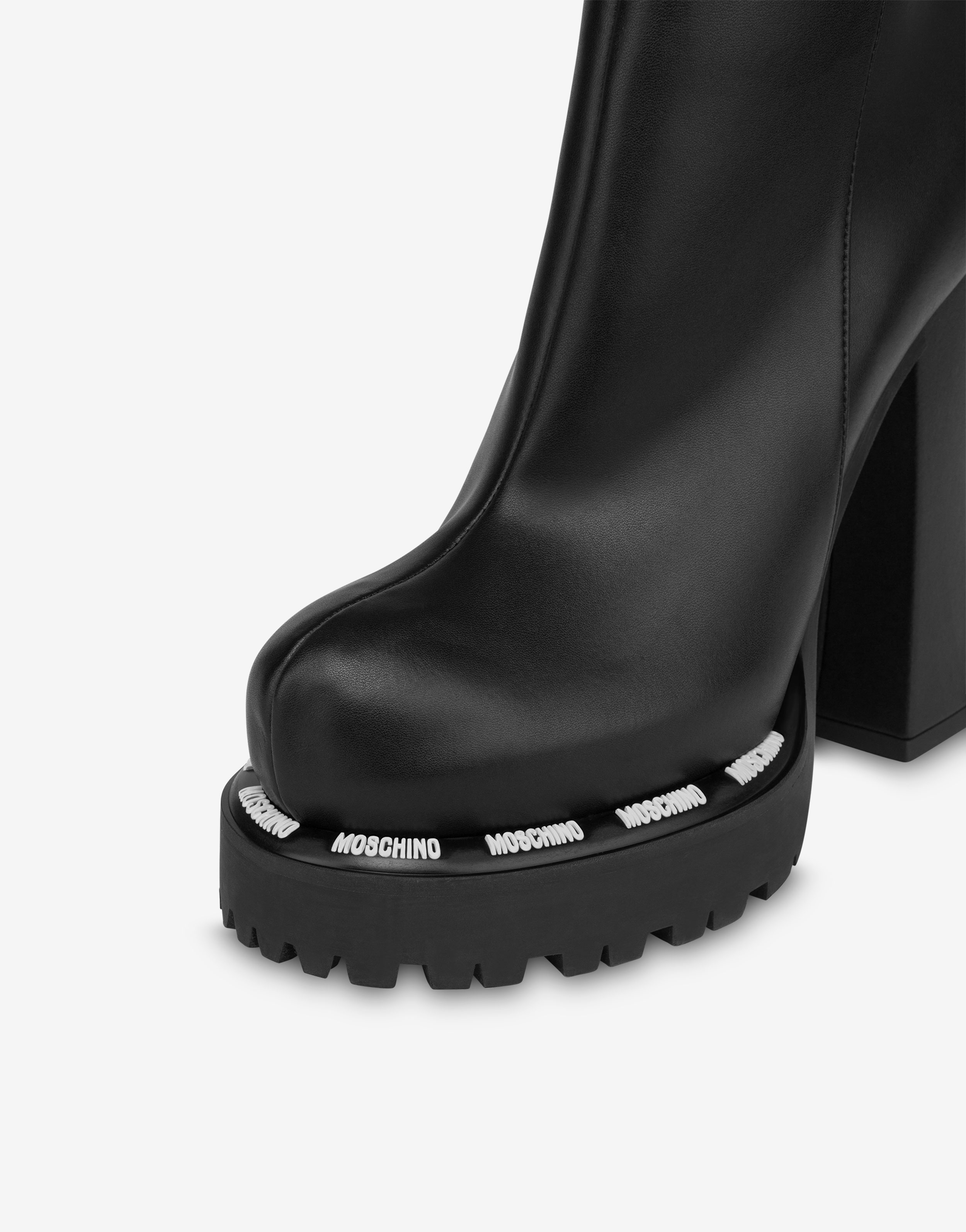 MOSCHINO LABEL HIGH-HEELED BOOTS - 4