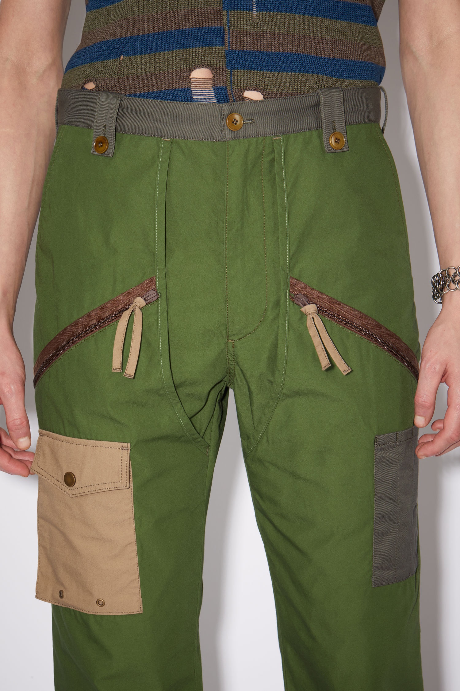 Slim combat trousers - Hunter green/olive green - 6