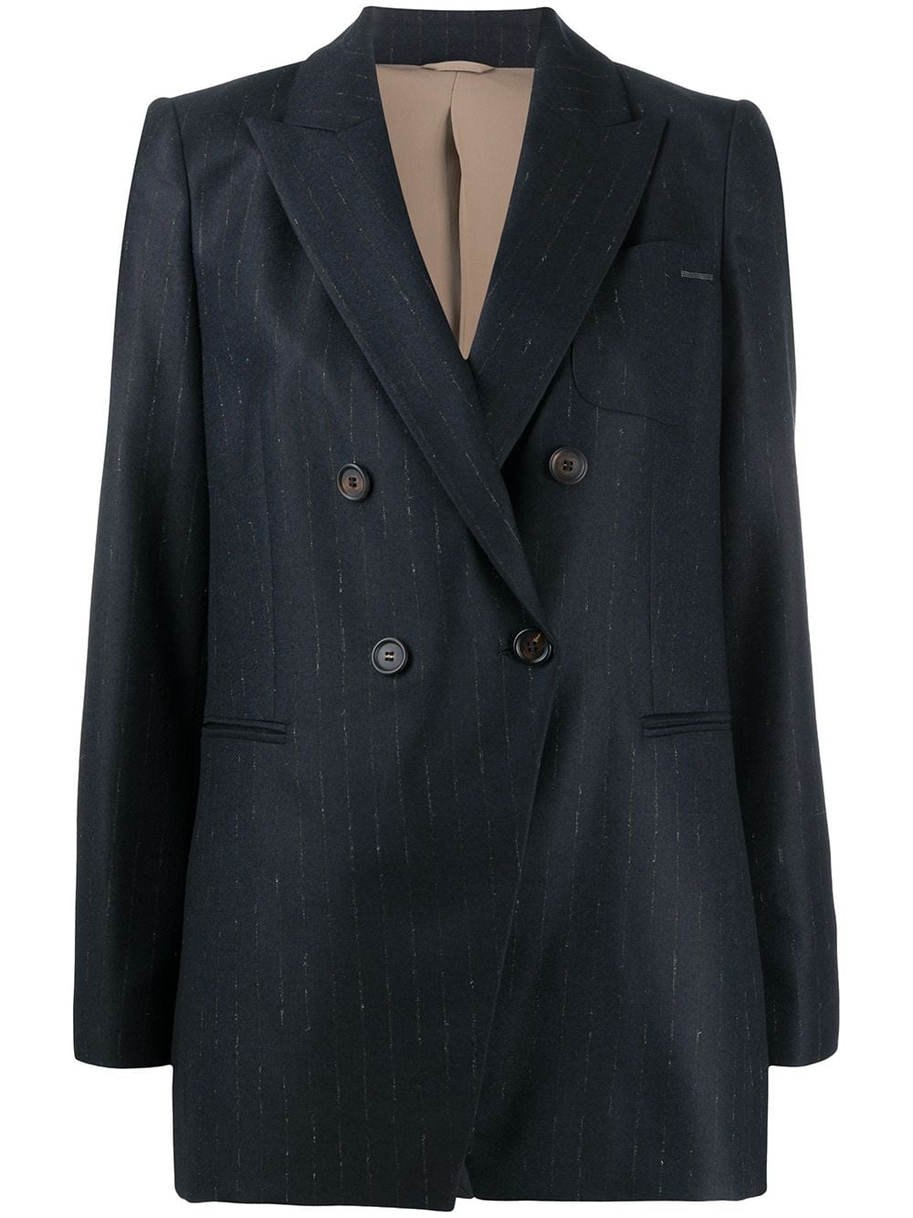 double-breasted pinstripe blazer - 1