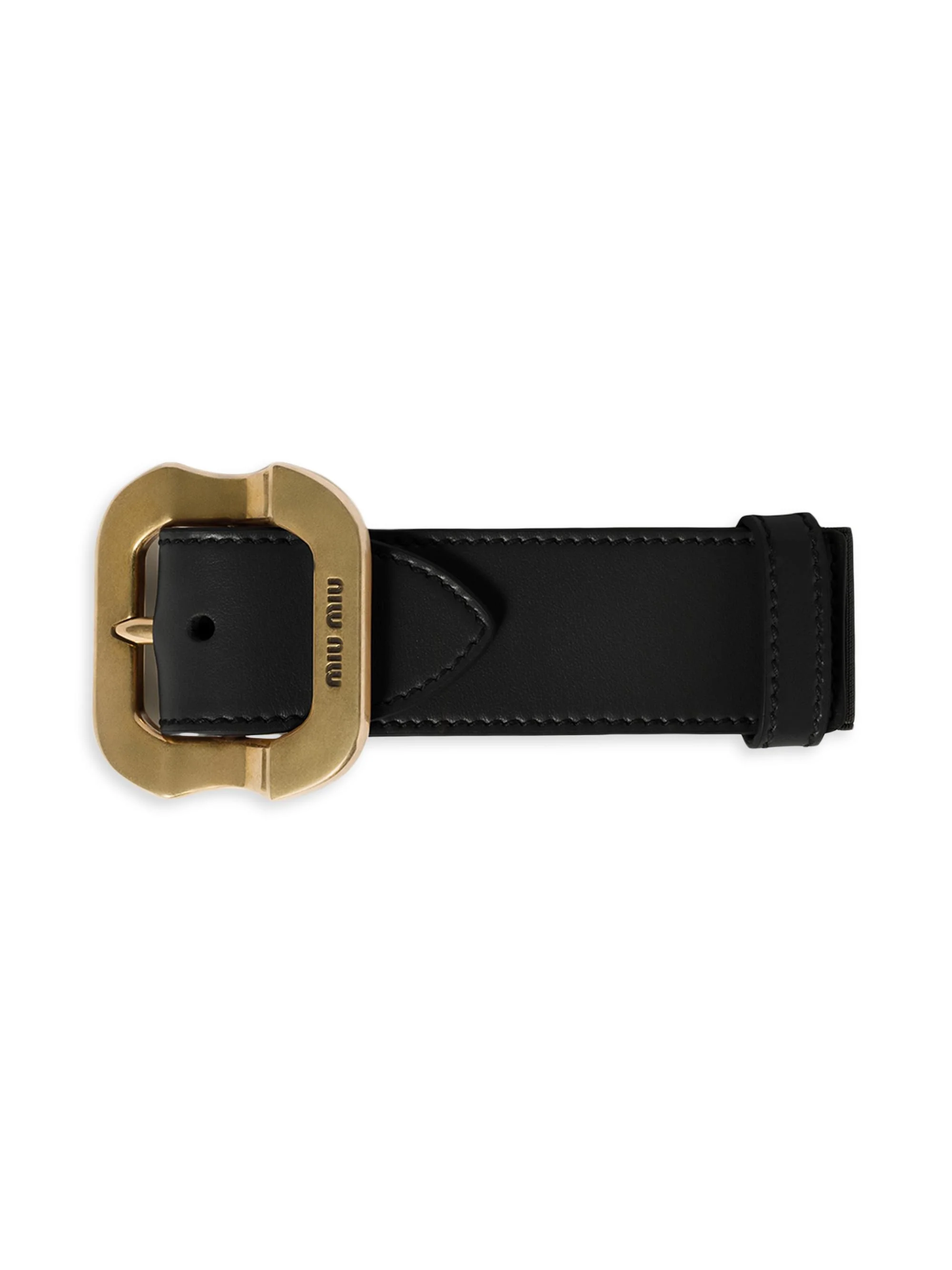Women's Leather Bracelet with Buckle - Black - 1