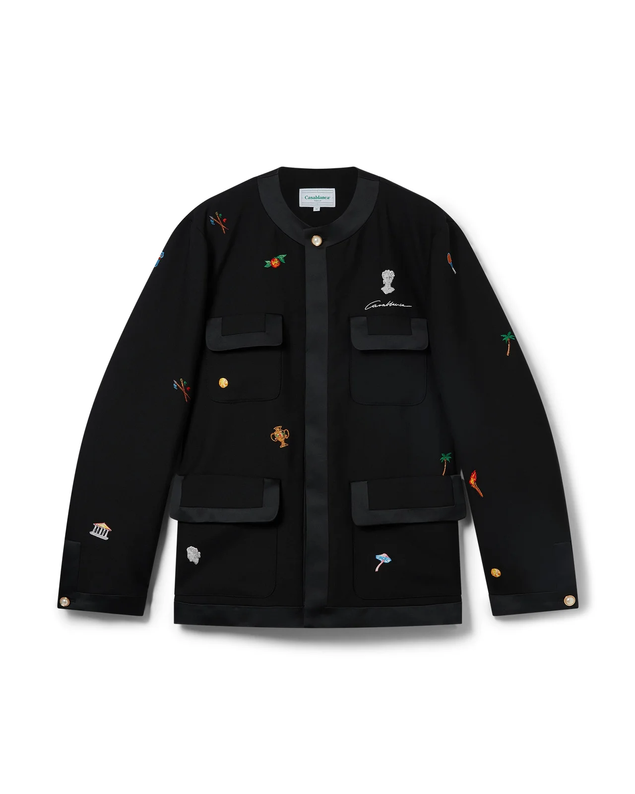 Embroidered Motif Wool Tailored Jacket | Casablanca Paris - 1