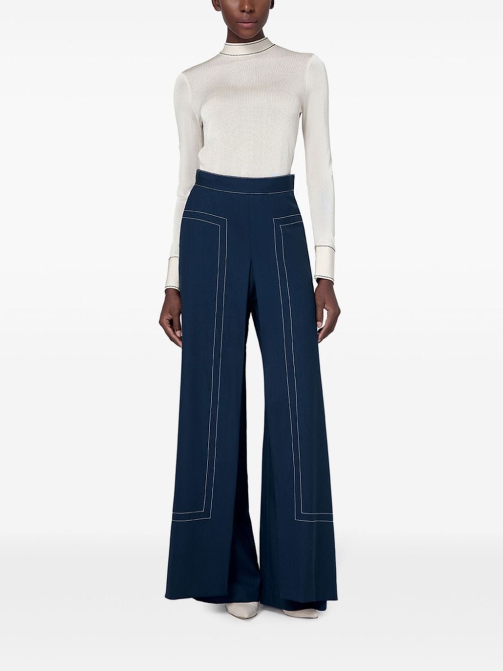 contrast-stitching trousers - 2