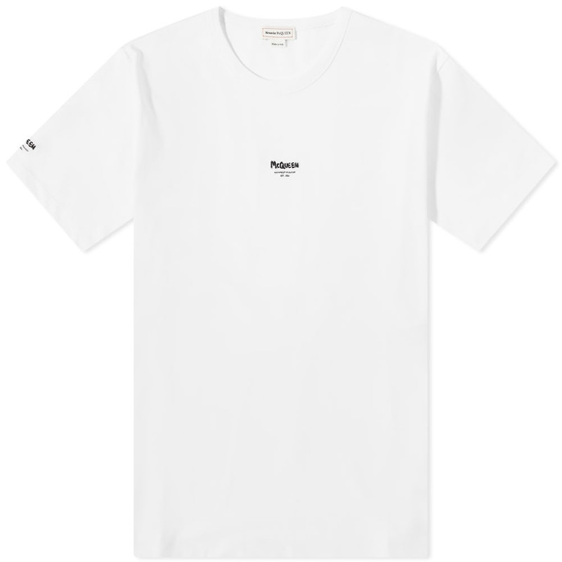 Alexander McQueen Centre Grafitti Logo Embroidered Tee 1
