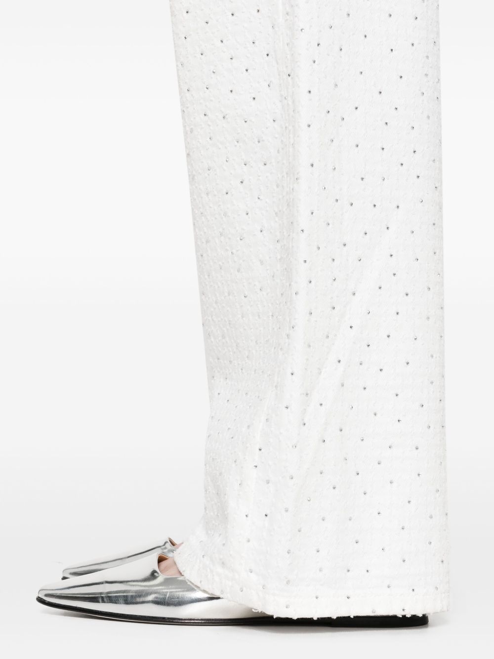 rhinestone-embellished wide-leg jeans - 5