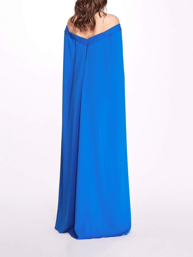 Marchesa OFF SHOULDER CAPED COLUMN GOWN outlook