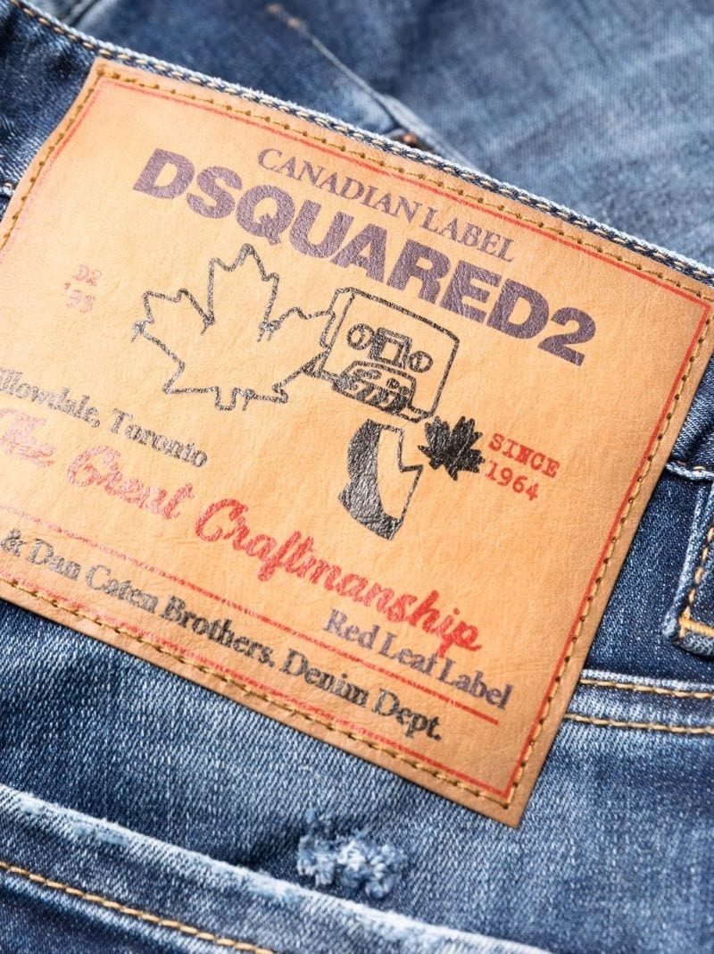 stonewashed slim distressed jeans - 7