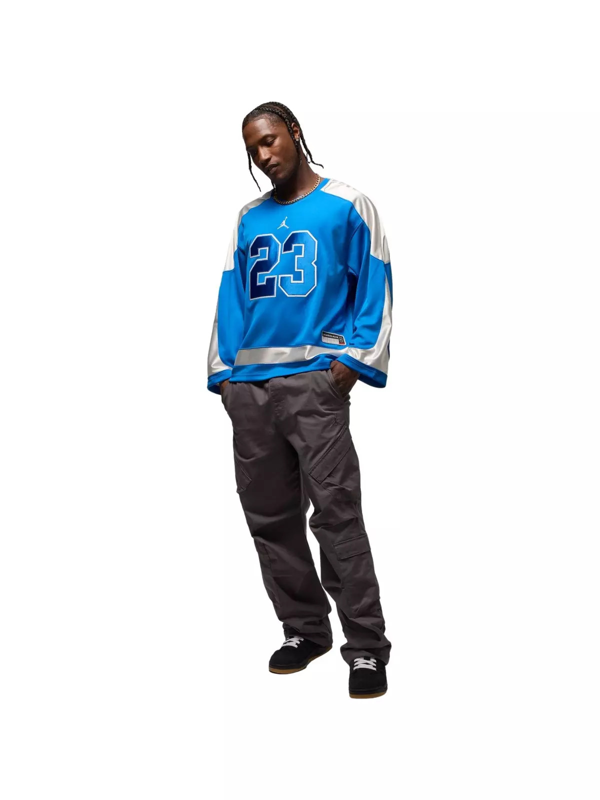 Men's Brooklyn Collegiate Hockey Jersey-Blue - 6
